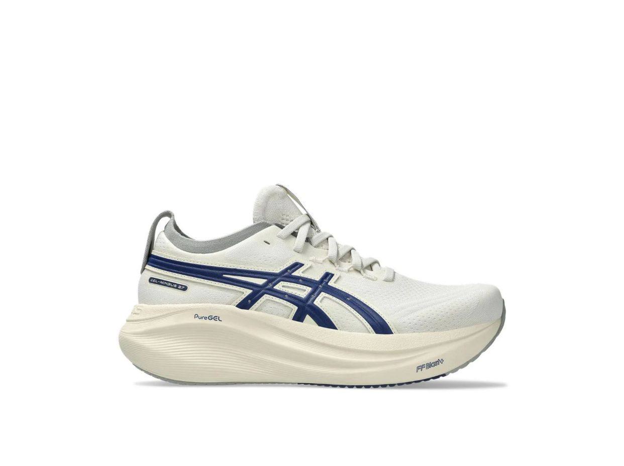 Asics Gel-Nimbus 27 White Blue Running Shoes
