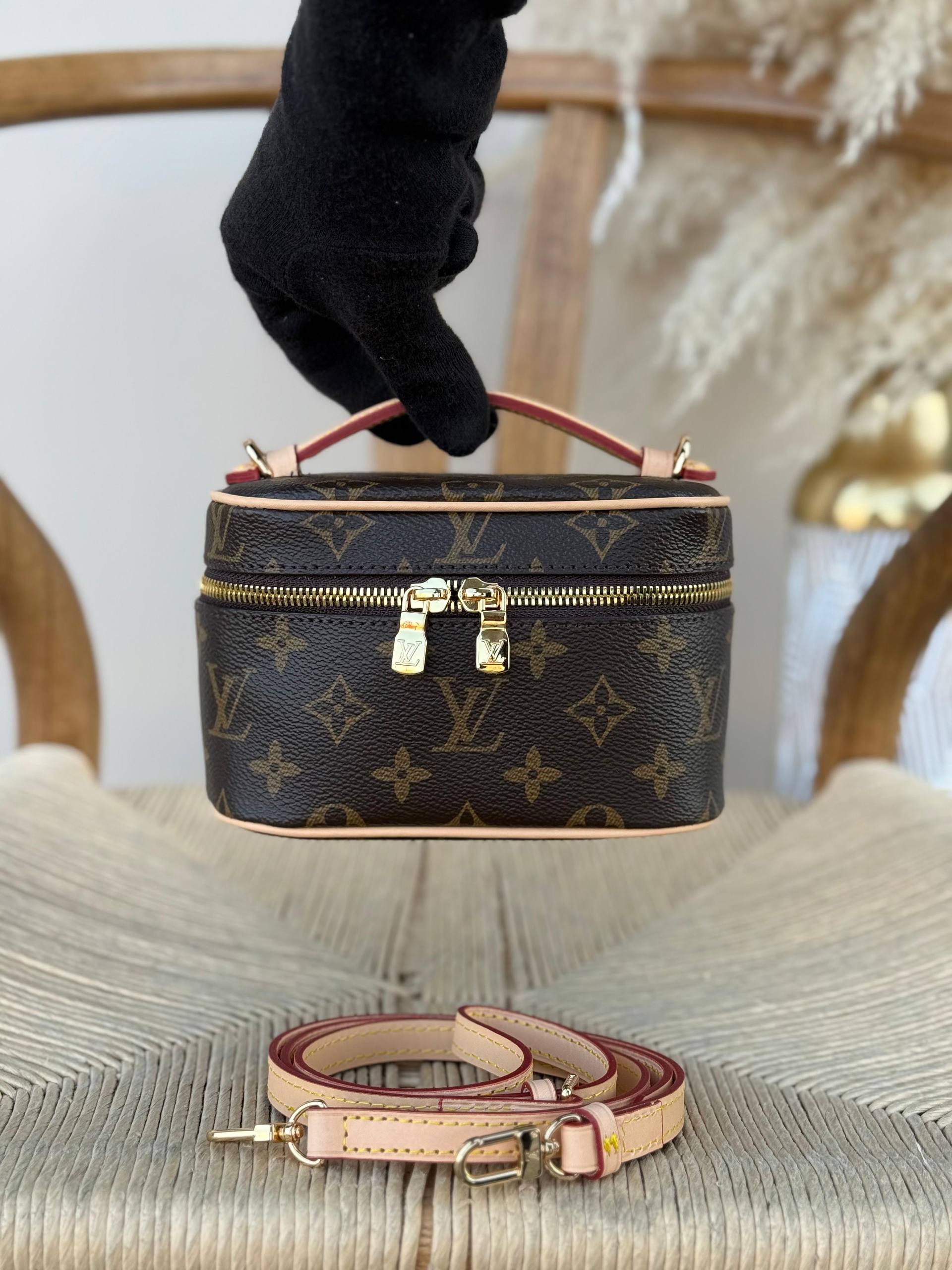 Chain-Detail Leather Bag